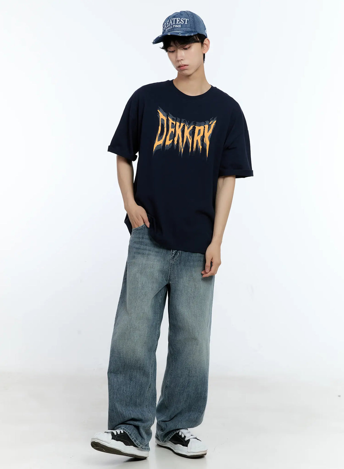 Theoao | Distressed-Denim Baseballmütze