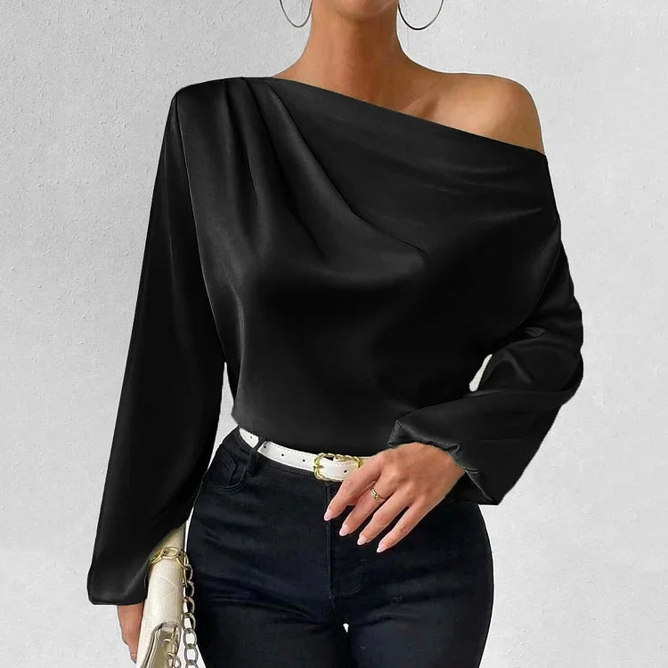 Alelaaya | Elegante Asymmetrische Satinbluse
