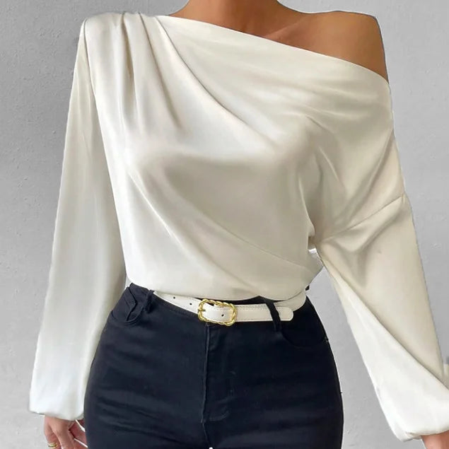 Alelaaya | Elegante Asymmetrische Satinbluse