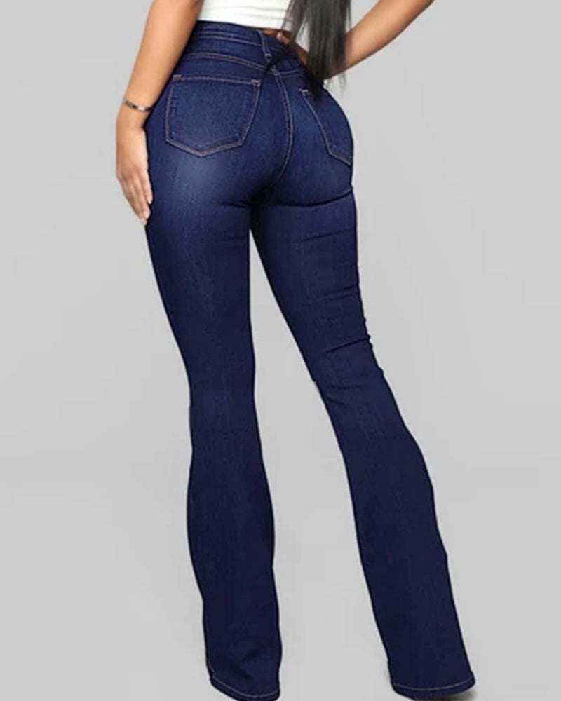 Damen High-Waist Schlagjeans