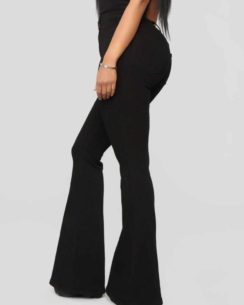 Damen Elegante Schlagjeans