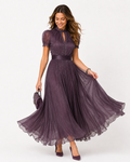 Kaufberg | Lila Damen O-Ausschnitt Partykleid
