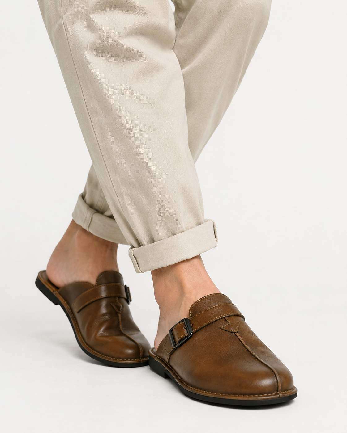 Jasper | Herren Freizeit Sommer Leder Halbsandalen