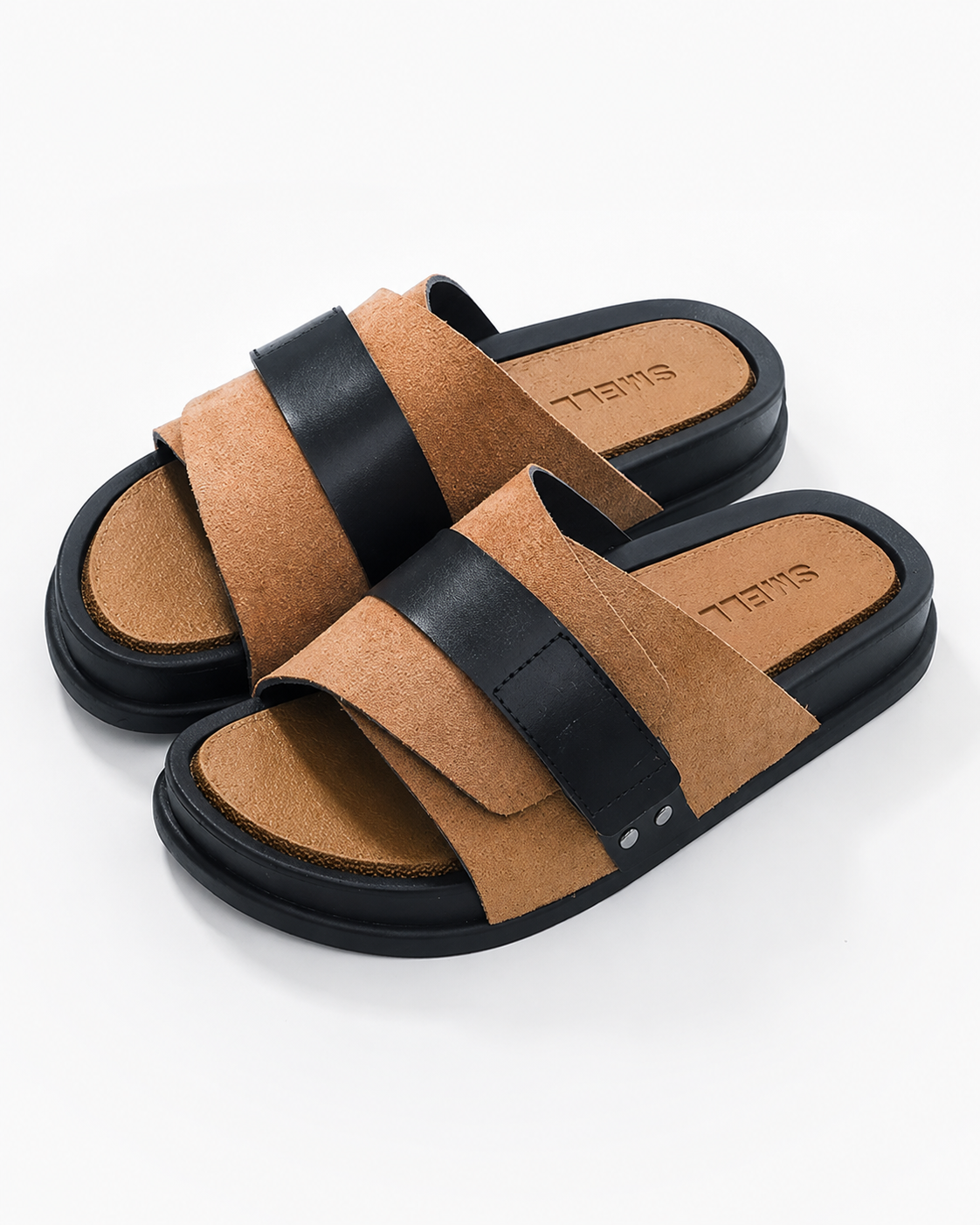 Jason | Schuhe mit dicker Sohle aus gefrostetem Leder, Herren Sandalen und Hausschuhe