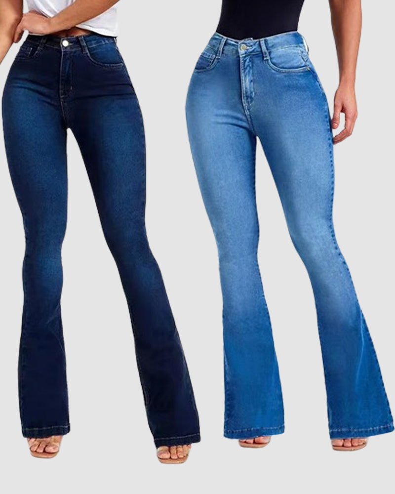 Damen Enganliegende Bootcut-Jeans