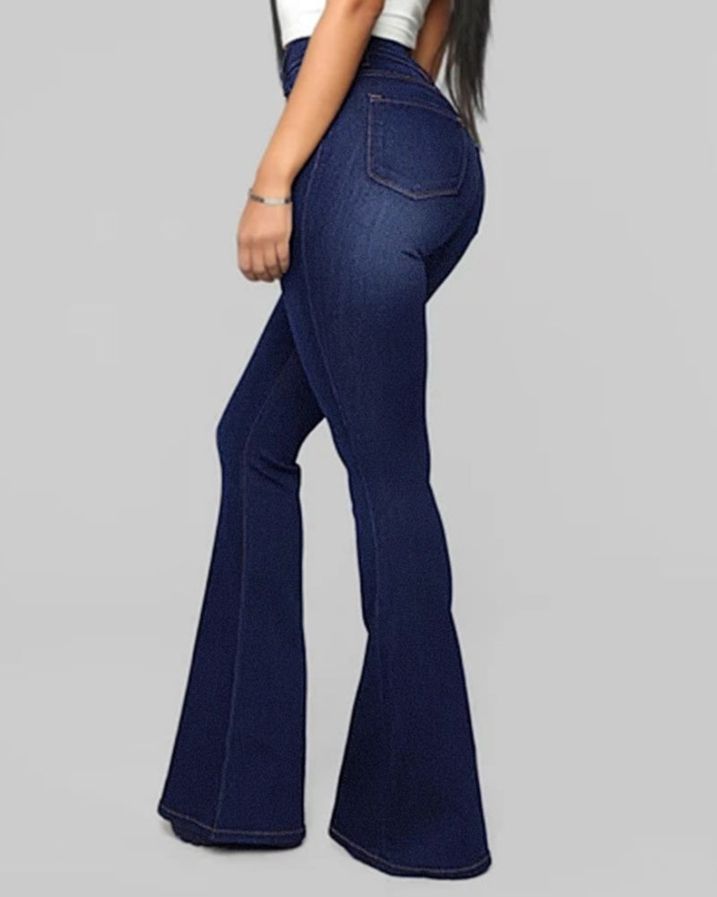 Damen High-Waist Schlagjeans