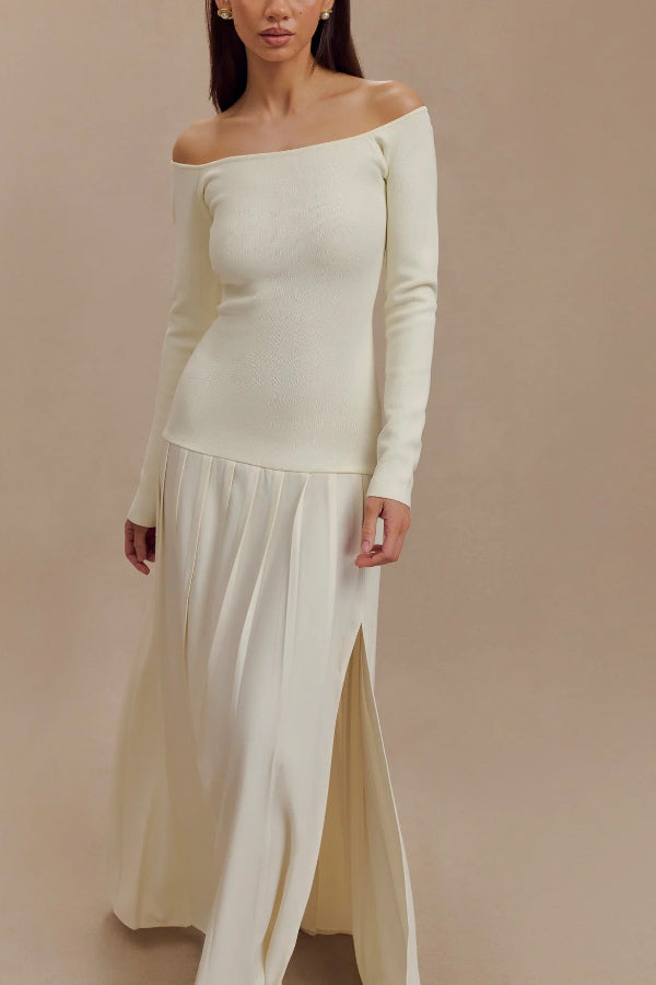Tiaraora | Retro-Maxikleid mit Bardot-Ausschnitt
