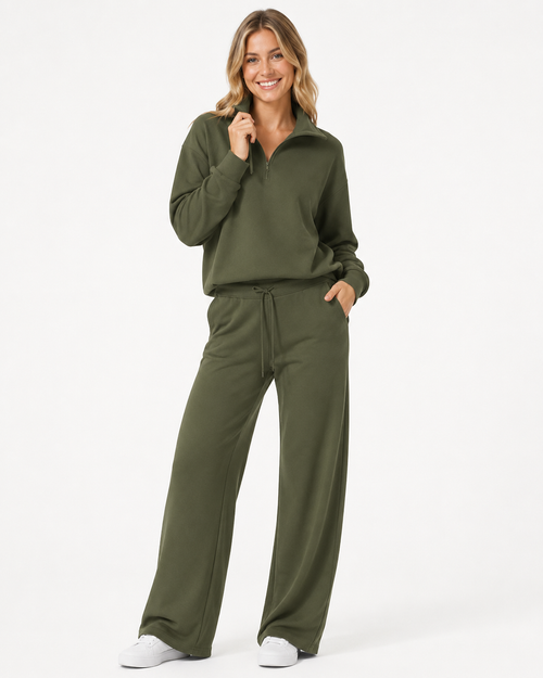 Cassidy | Damen Sweatshirt Weite Hosen Set