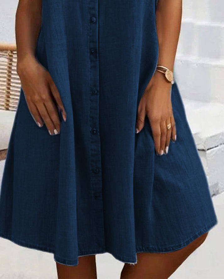 Miraina | Kurzärmeliges Denim-Kleid
