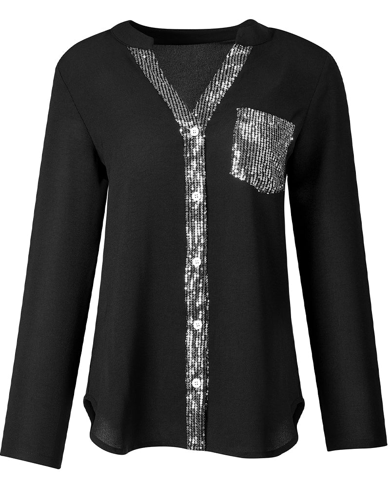 Roiaella | Lässiges Top mit Pailletten-Details