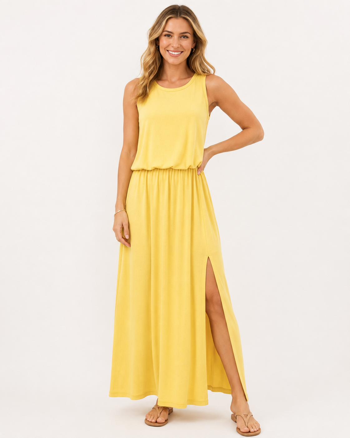 Kaufberg | Übergroßes, solides Schlitzkleid