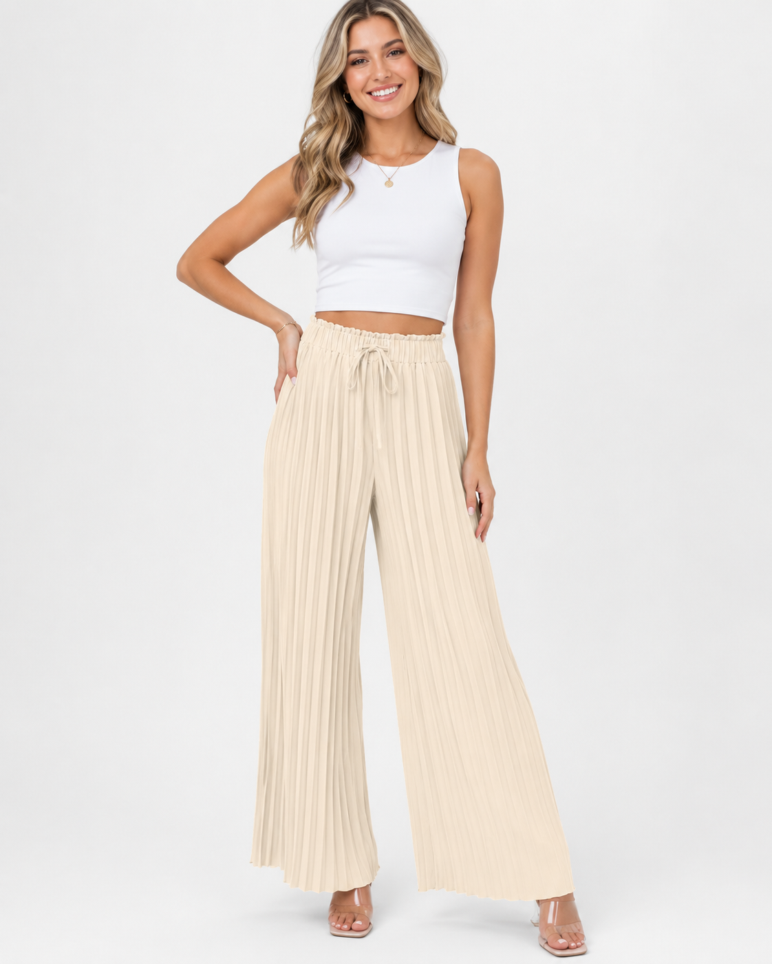 Sommerhose Plissierte Weite Beinhosen