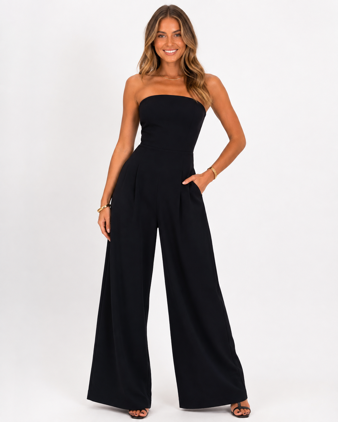 Kaufberg | Rückenfreies Jumpsuit aus solidem Material