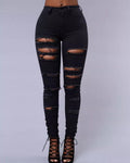 Damen Figurbetonte Destroyed-Hose