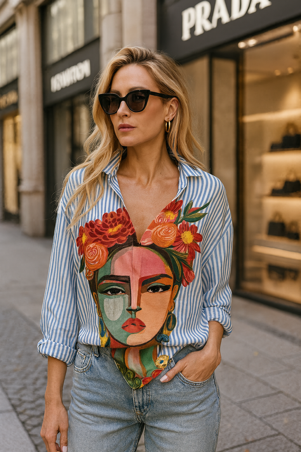 Gaeina | Bluse Satin glänzend
