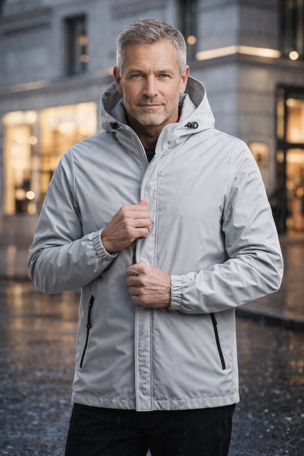 Elaio | Jacke mit Kapuze und langen Ärmeln