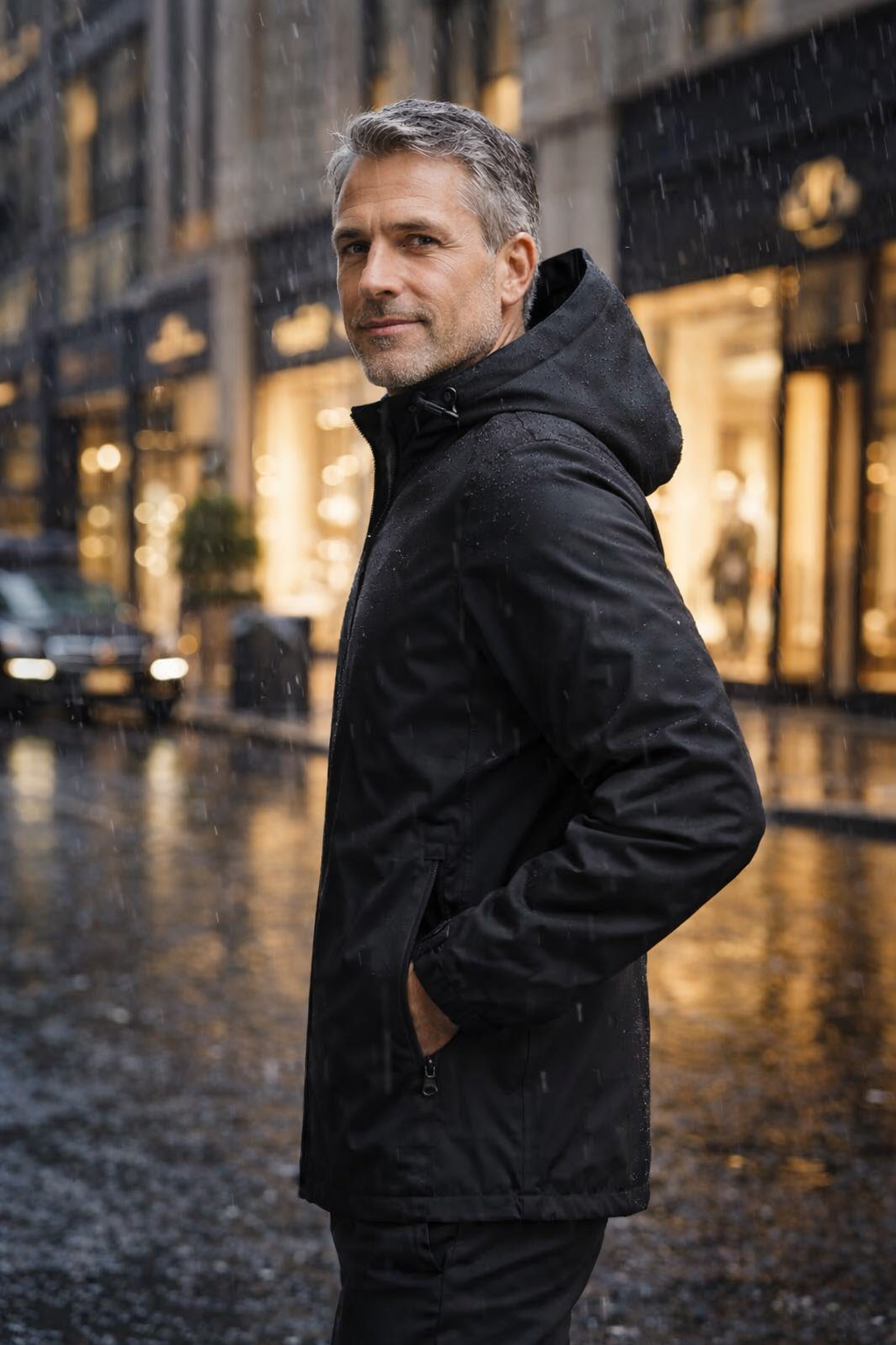 Elaio | Jacke mit Kapuze und langen Ärmeln