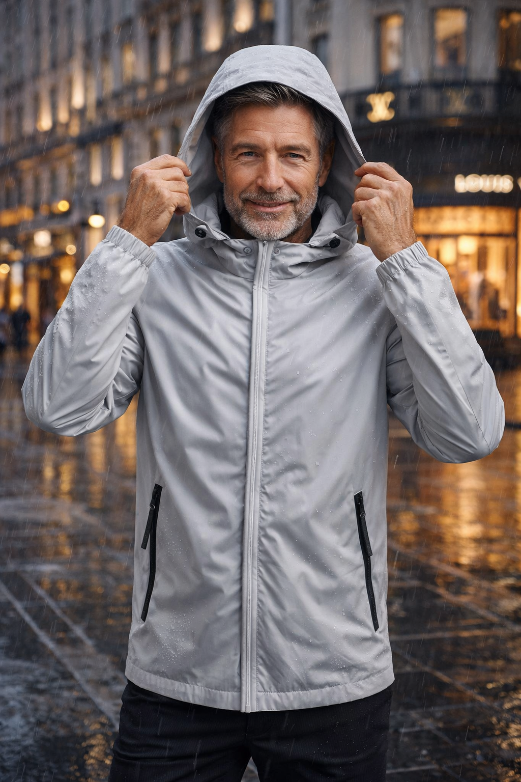 Elaio | Jacke mit Kapuze und langen Ärmeln
