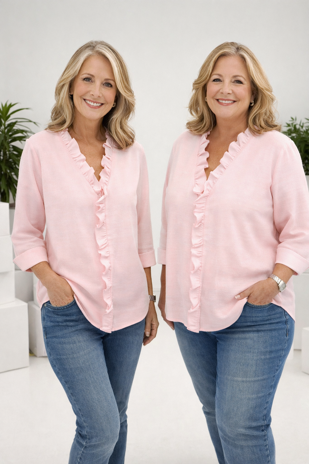 Maraina | Bluse Mit Rüschen Und Langen Ärmeln