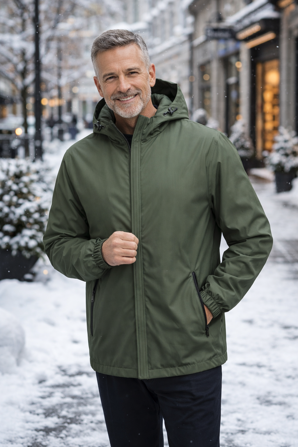 Elaio | Jacke mit Kapuze und langen Ärmeln