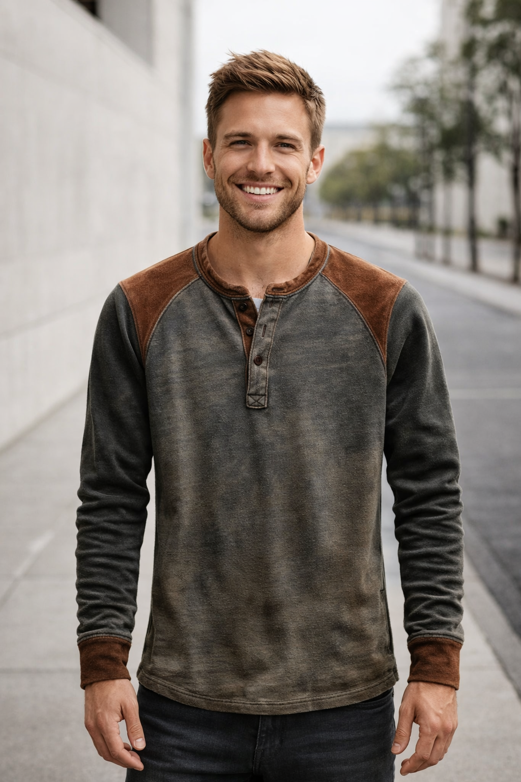 Rafir | Henley-Shirt Langarm & Komfortabel