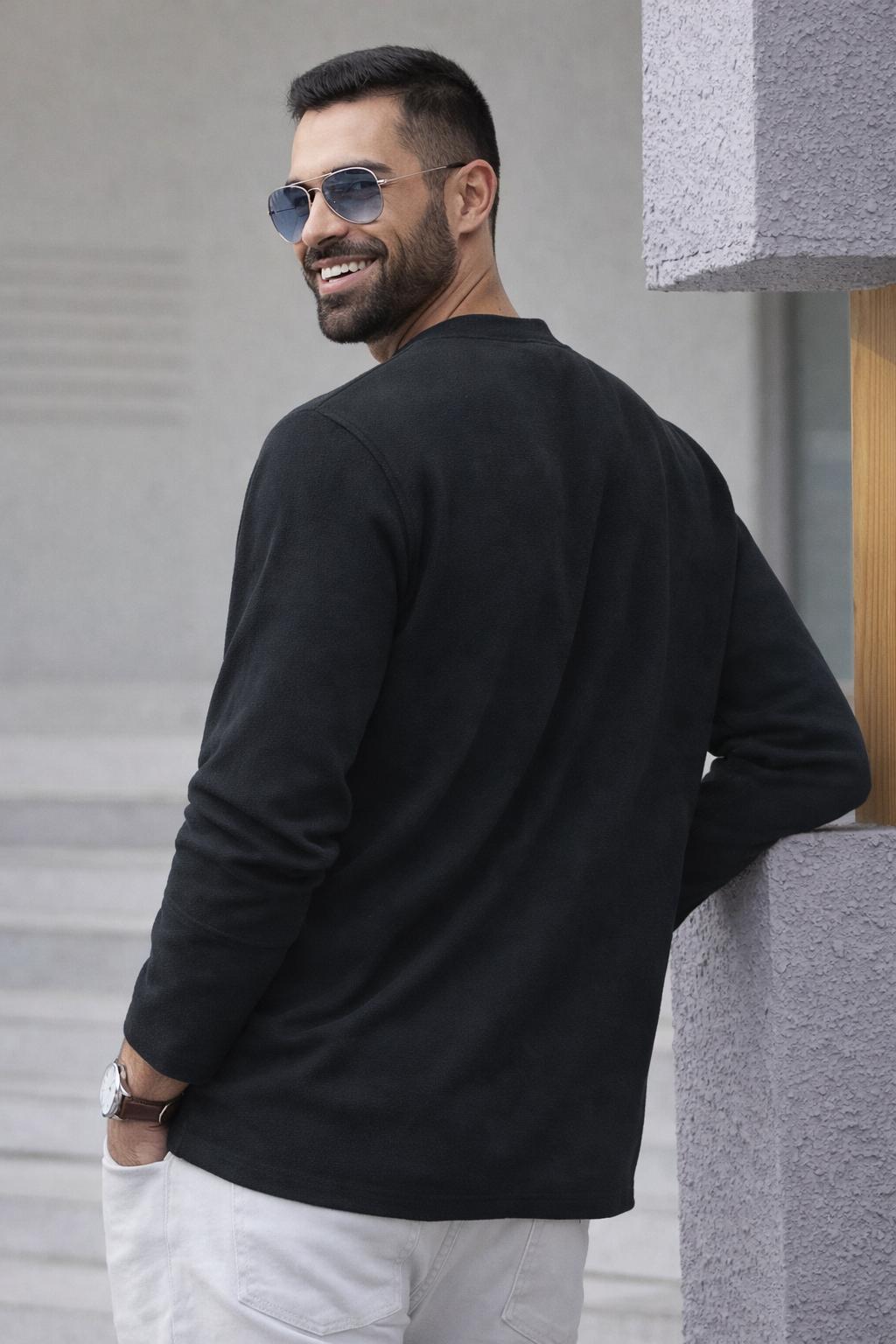 Rafaro | Langärmliges Henley-Shirt mit bequemer Passform