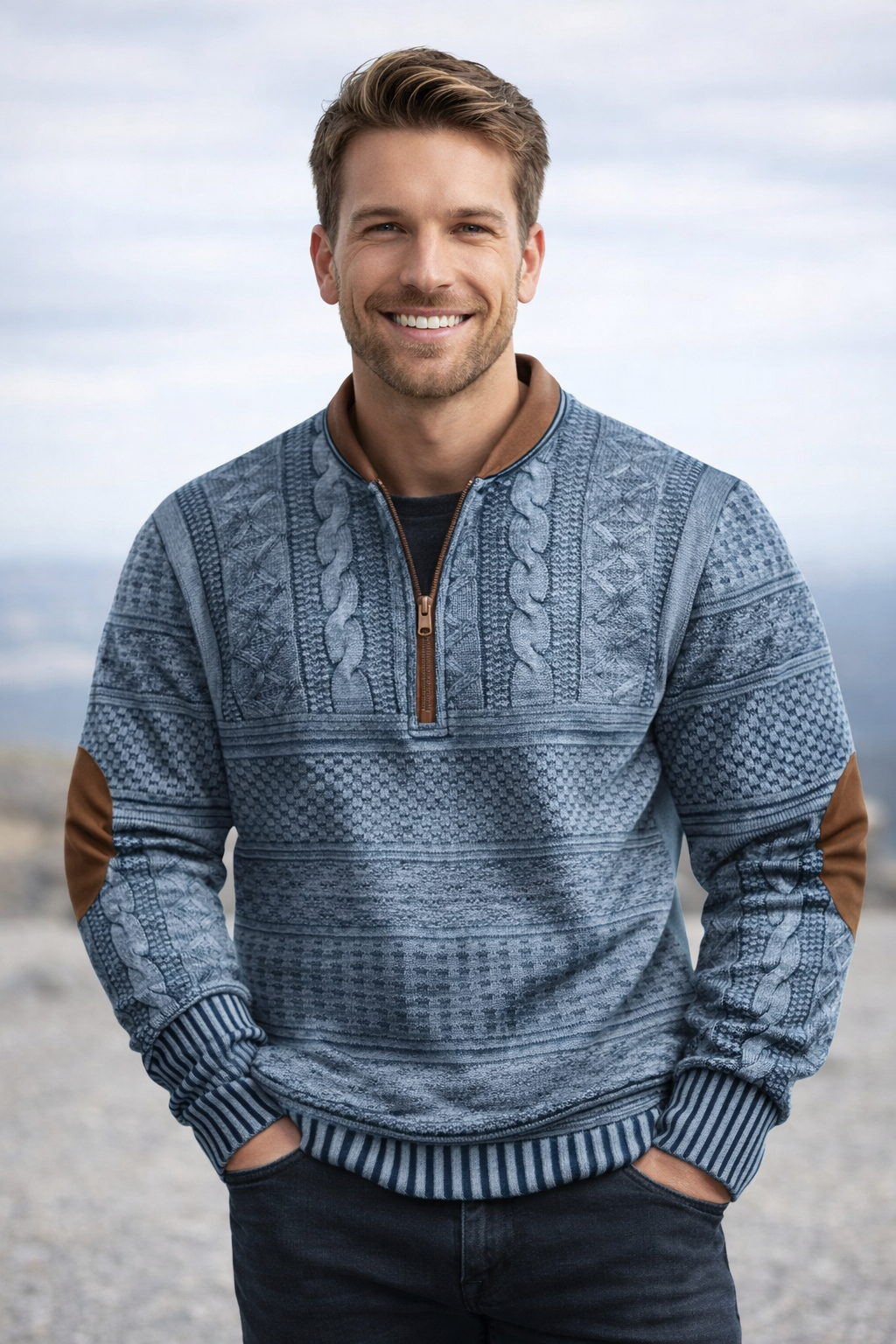 Benenn | Strickpullover mit Reißverschlussdetail