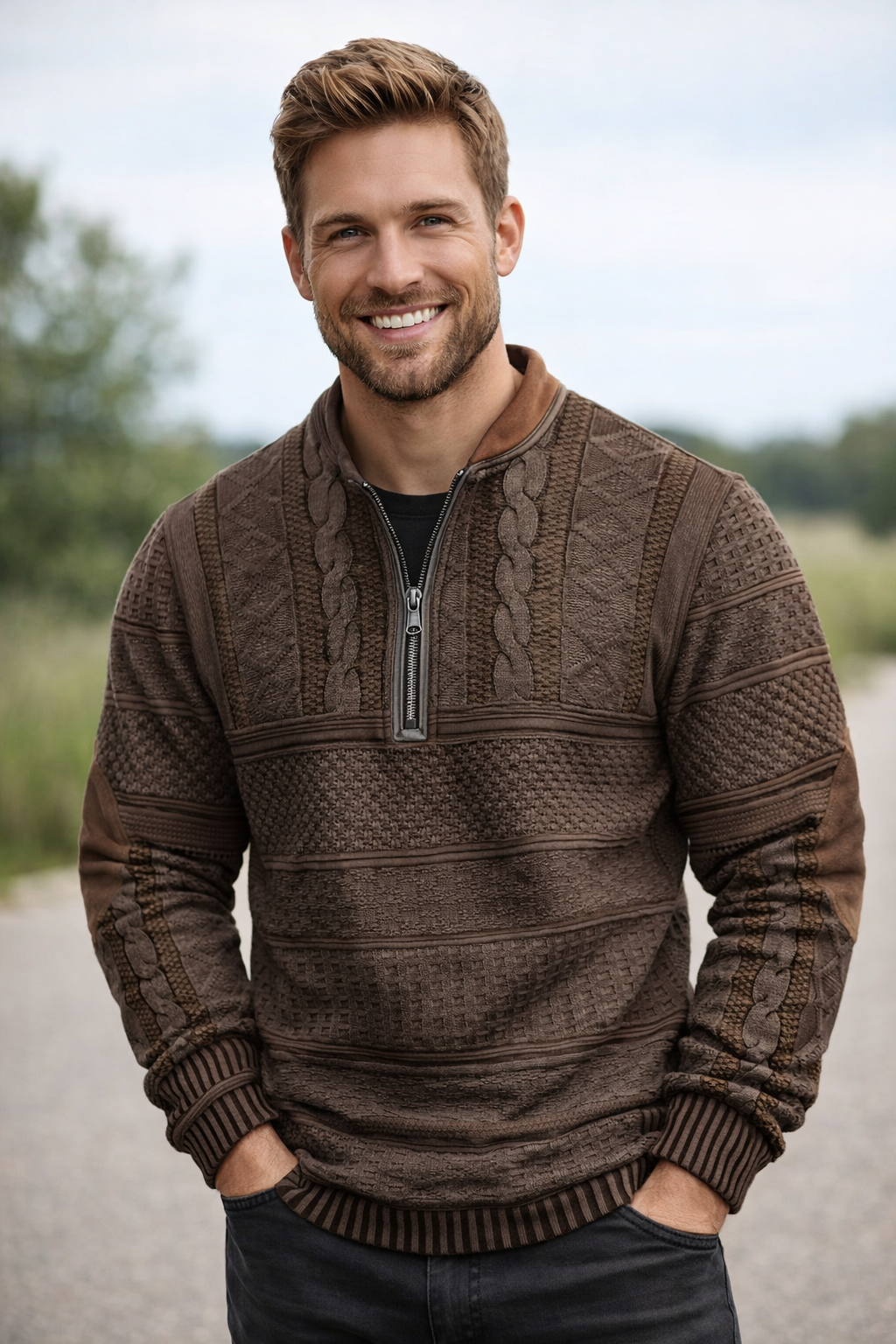 Benenn | Strickpullover mit Reißverschlussdetail