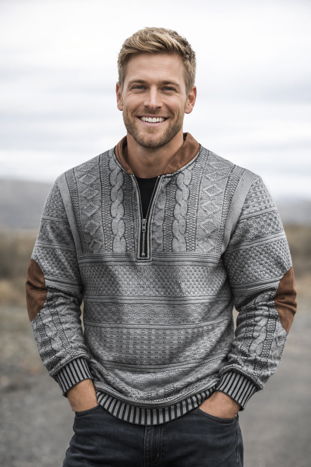 Benenn | Strickpullover mit Reißverschlussdetail