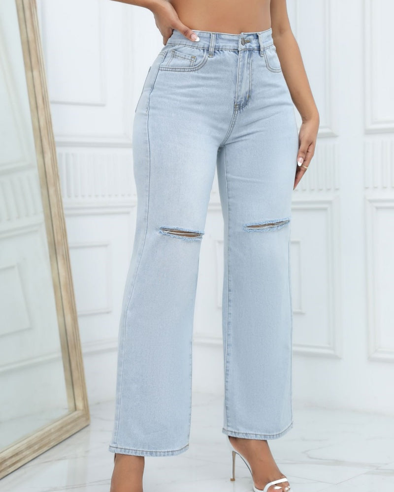 Damen Locker Geschnittene Denim-Jeans