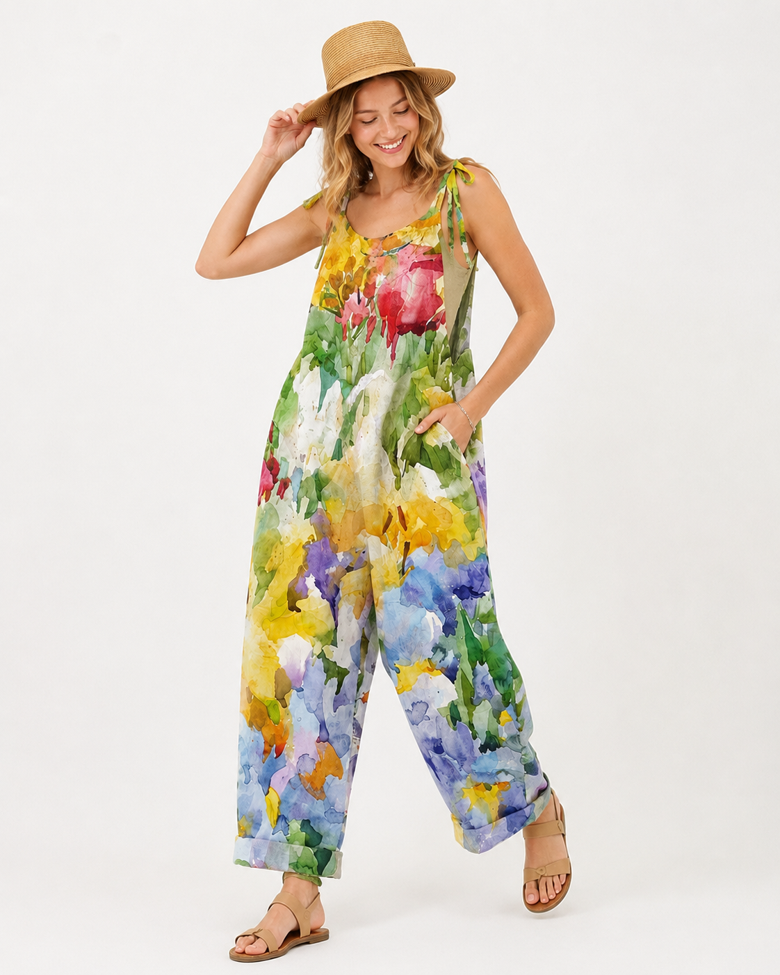 Kaufberg | Floral Ganzkörper Bedruckter Jumpsuit