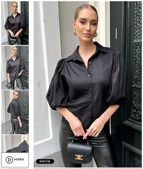 Isaraa | Klassische Puffärmel Bluse