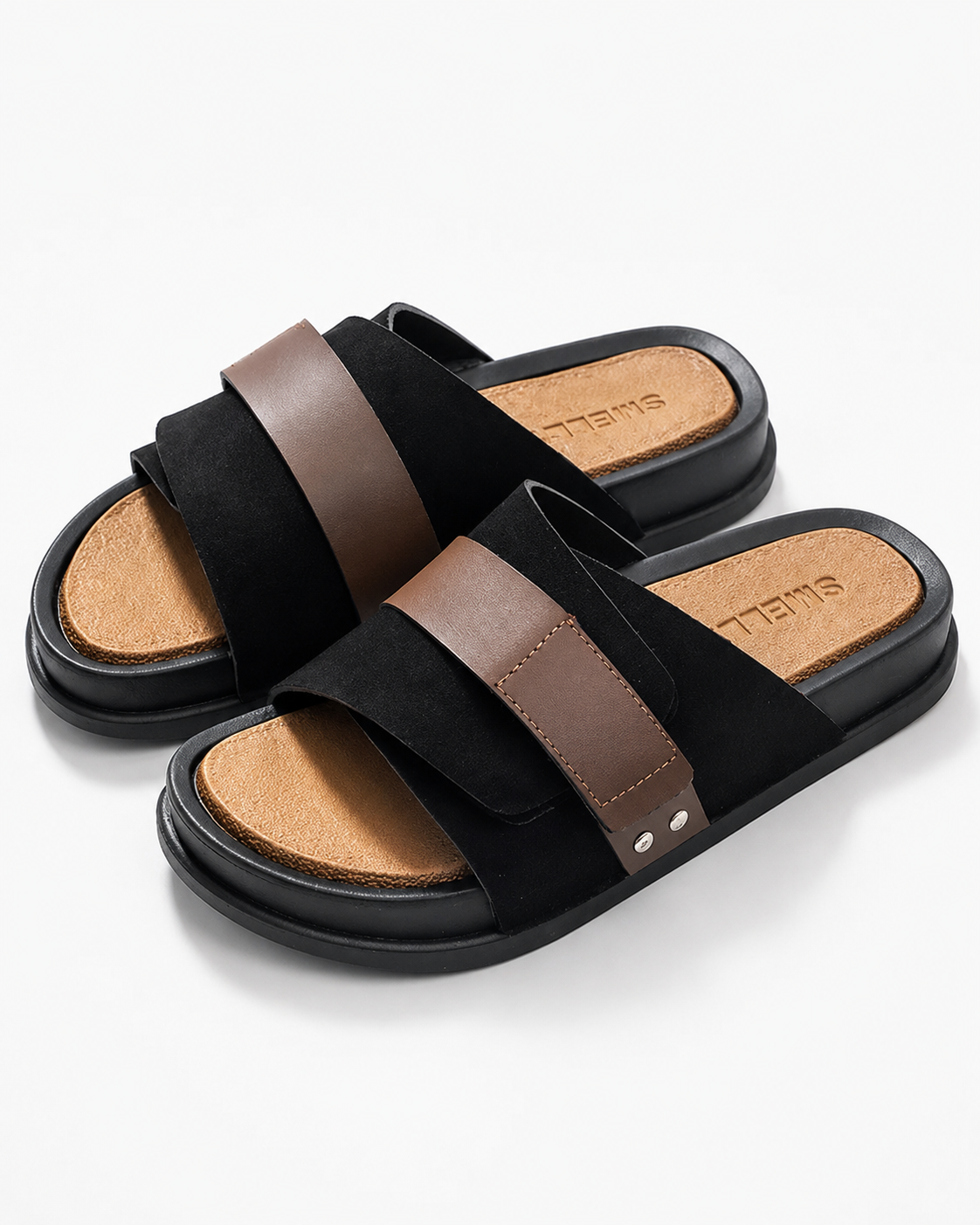 Jason | Schuhe mit dicker Sohle aus gefrostetem Leder, Herren Sandalen und Hausschuhe