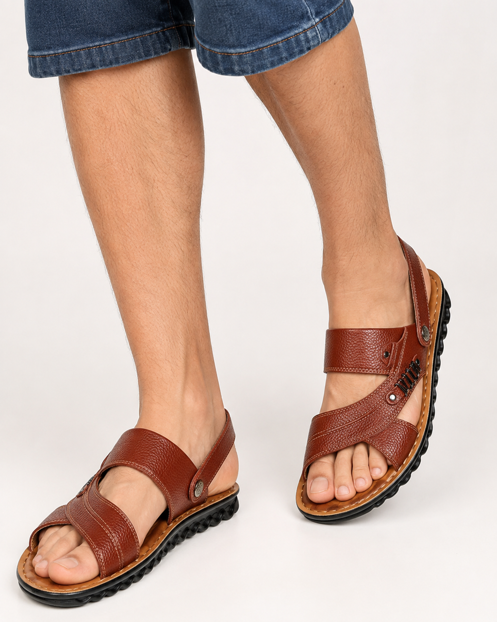 Kaufberg | Herren Strand Sandalen Echtes Leder