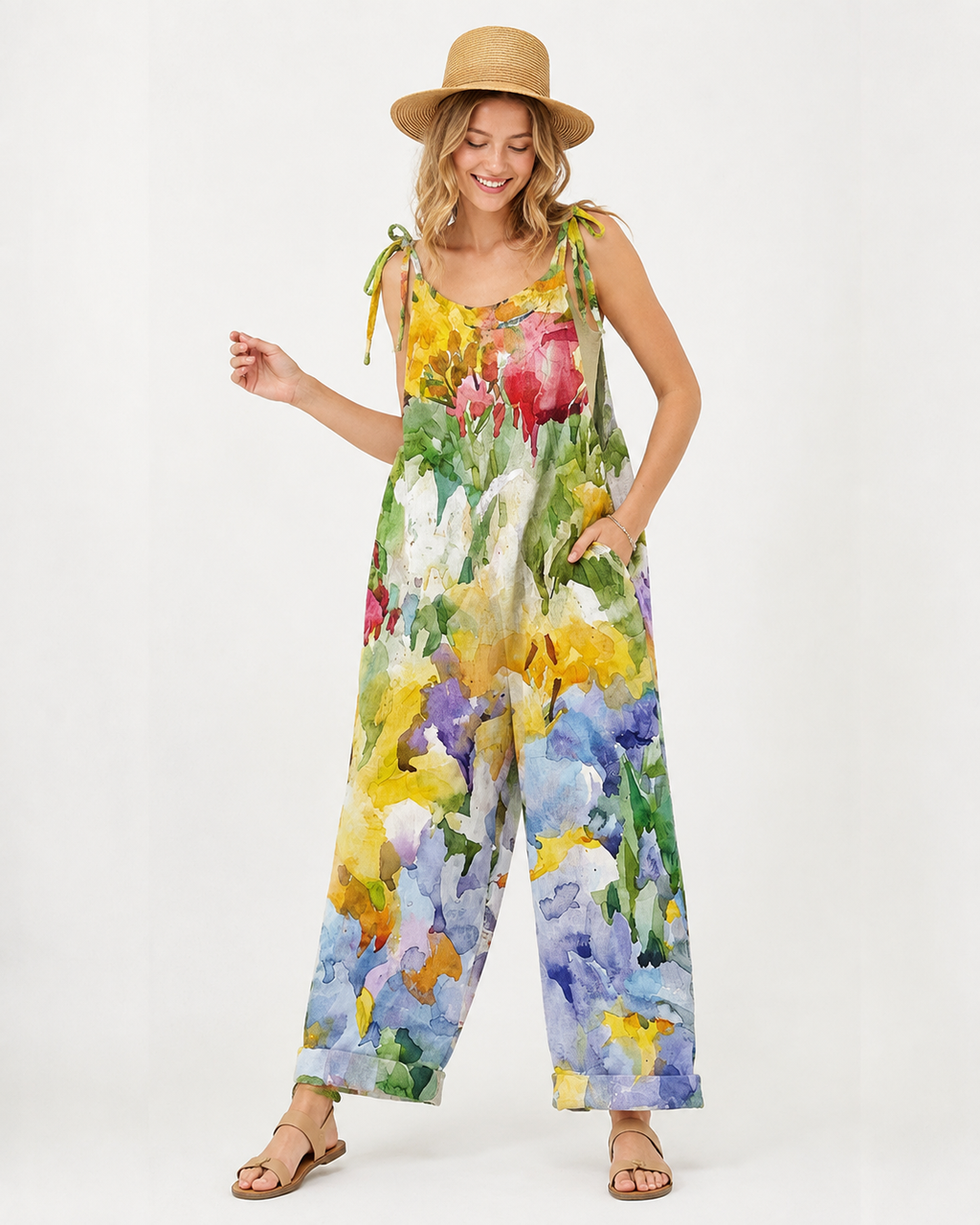 Kaufberg | Floral Ganzkörper Bedruckter Jumpsuit