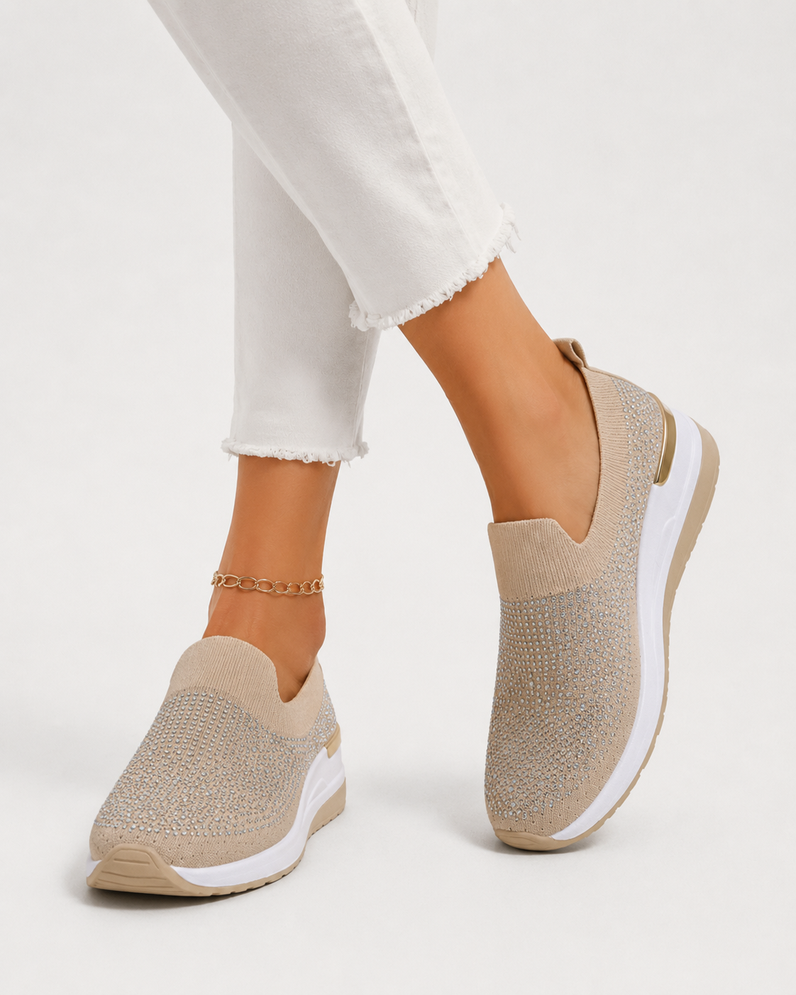 Keira | Strass Casual Damen Sneaker Atmungsaktiv und Leicht