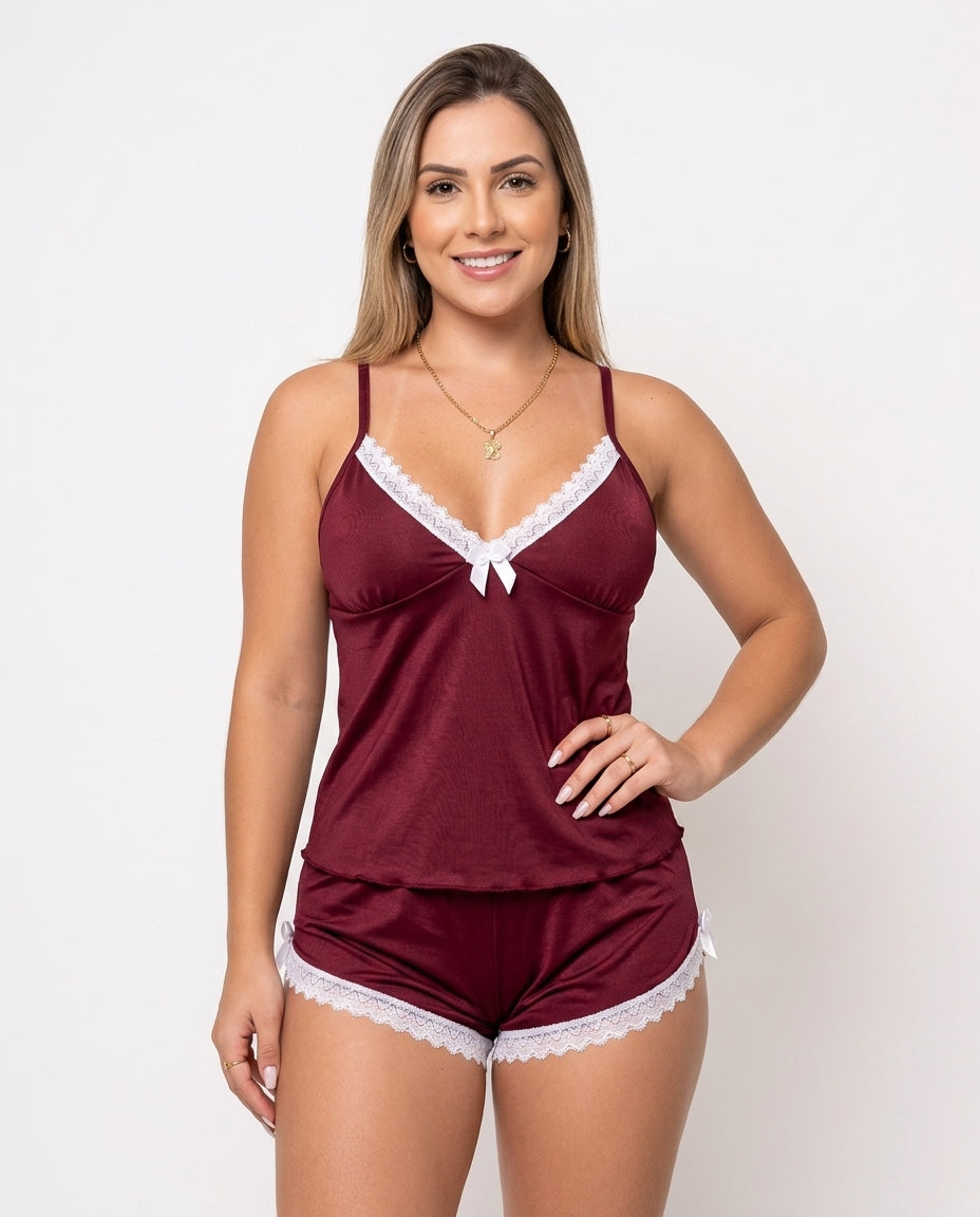 Lara | Sommer Damen V-Ausschnitt Spitzenbesatz Bodysuit Nachtwäsche