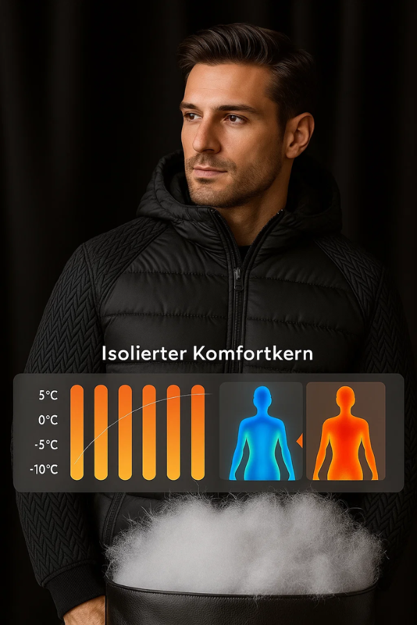 Samorio | Wattierte Herrenjacke mit Kapuze