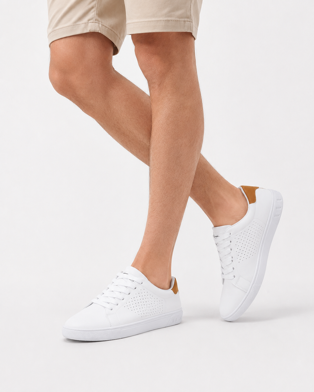 Kaufberg | Klassische Weiße Sneakers Leder Schnürschuhe