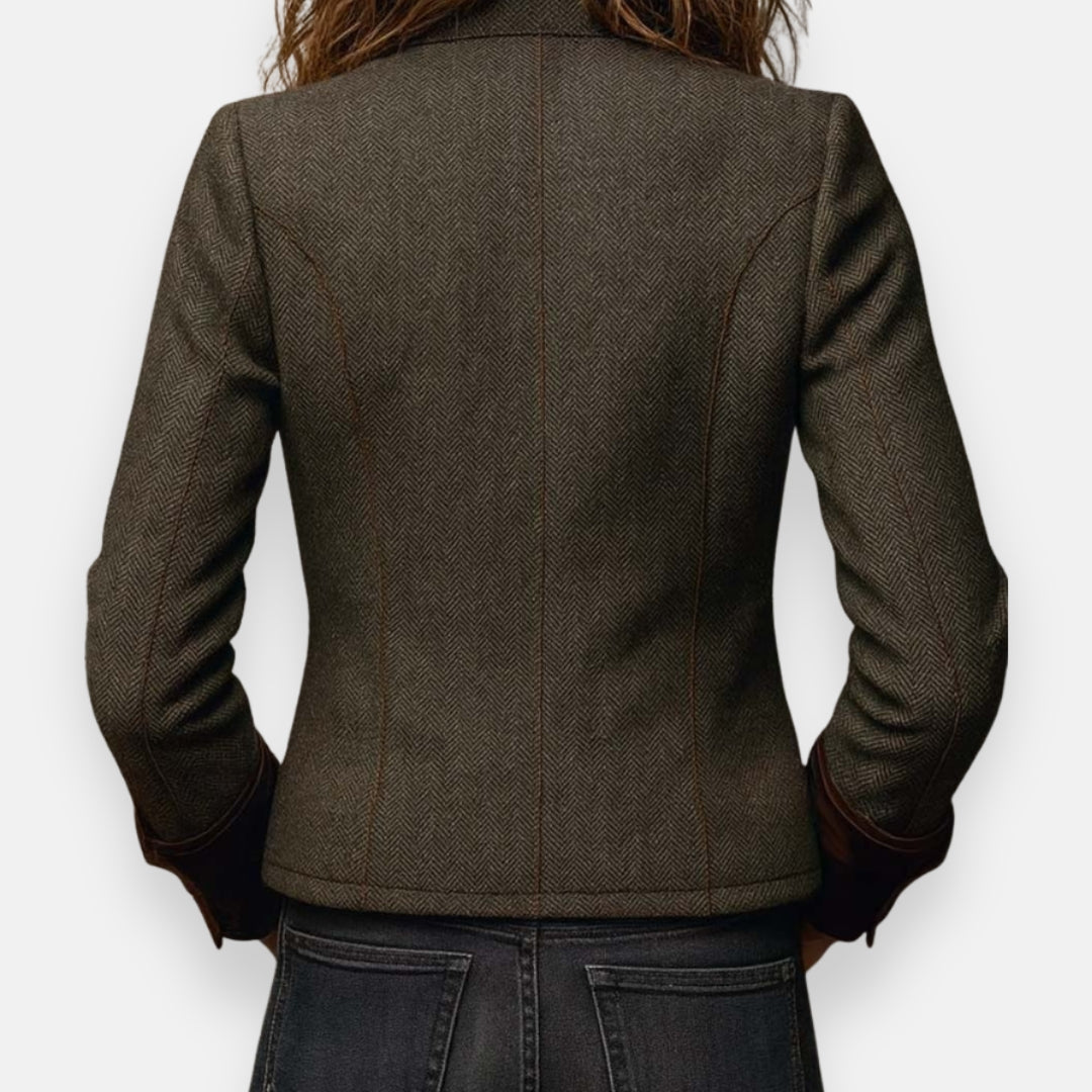 Corrie | Tweedjacke mit Samtdetails