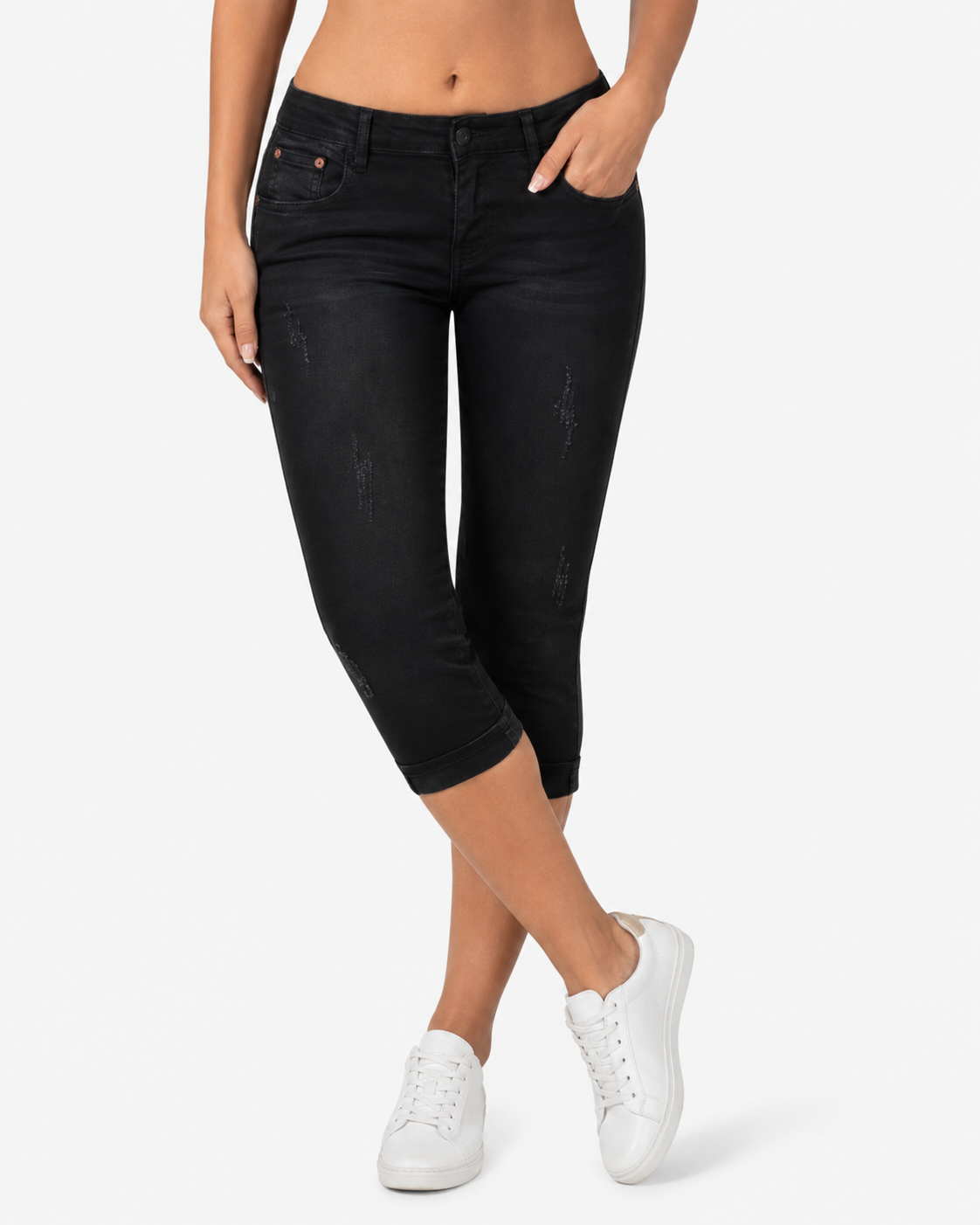 Isadora | Sommer Slim Fit Vielseitige Damen Denim Capri-Hosen