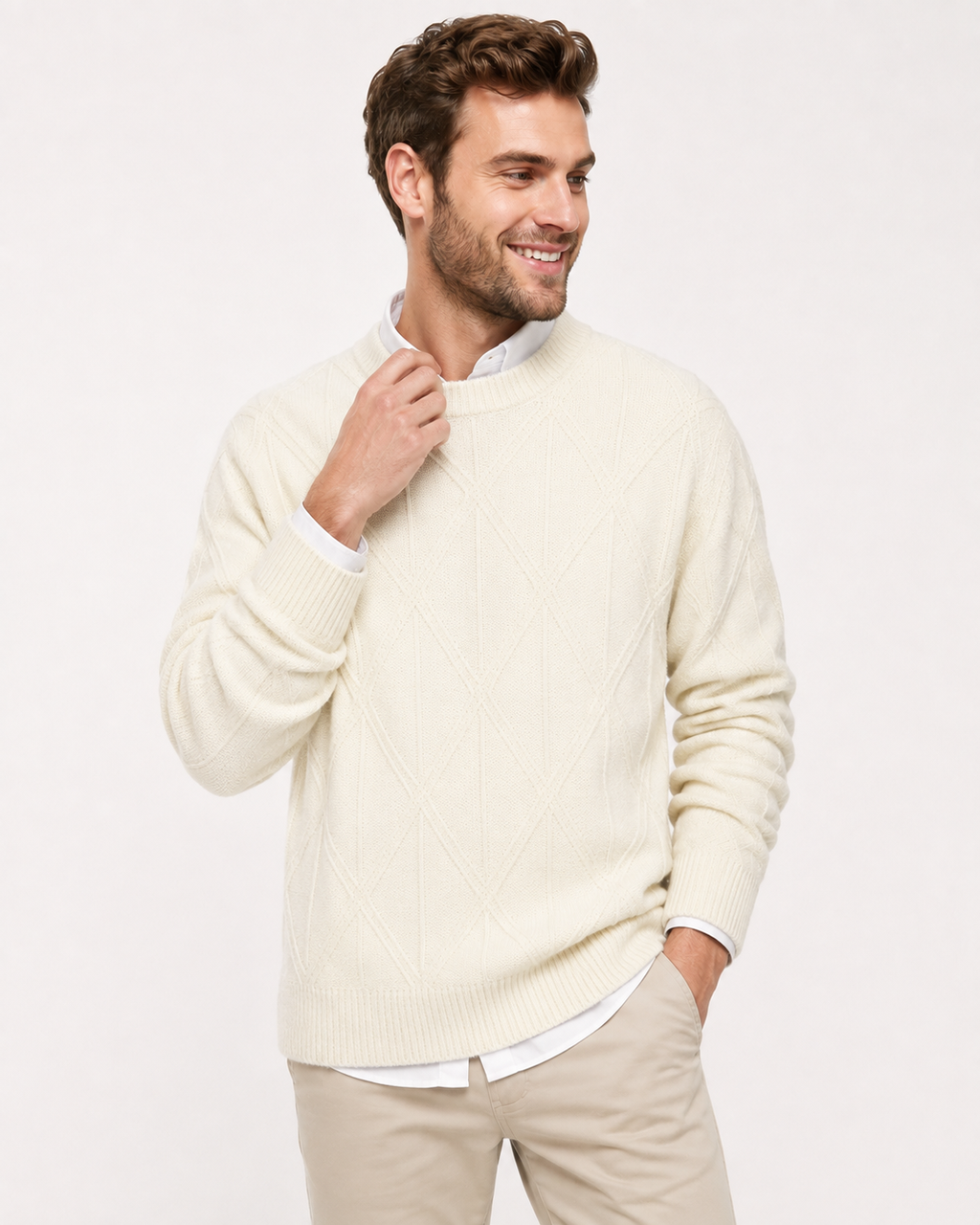 Kaufberg | Rundhals-Diamantmuster Strickpullover