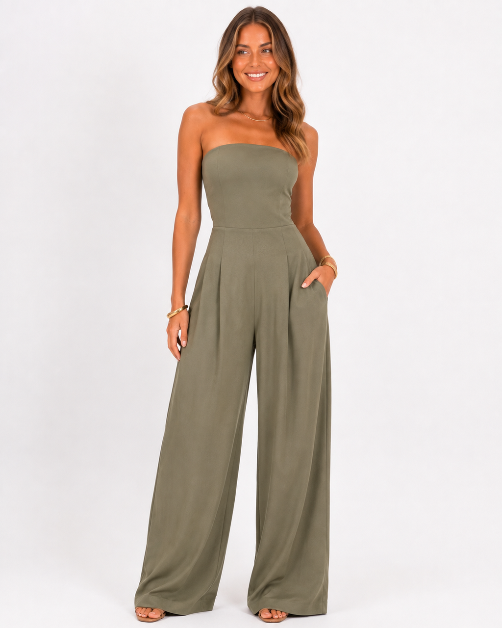 Kaufberg | Rückenfreies Jumpsuit aus solidem Material