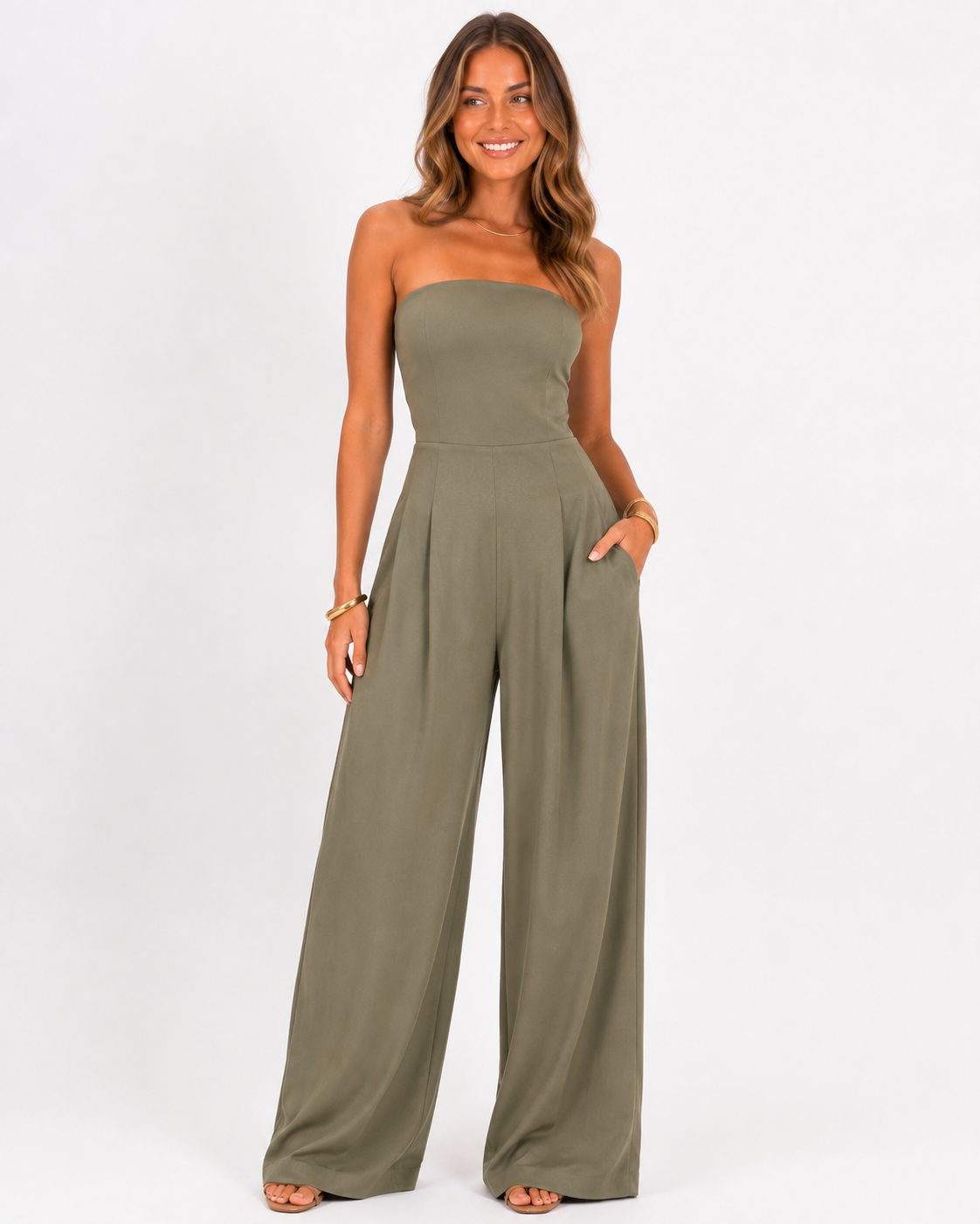 Kaufberg | Rückenfreies Jumpsuit aus solidem Material