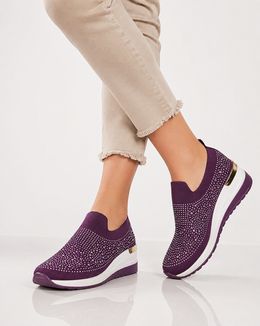 Keira | Strass Casual Damen Sneaker Atmungsaktiv und Leicht