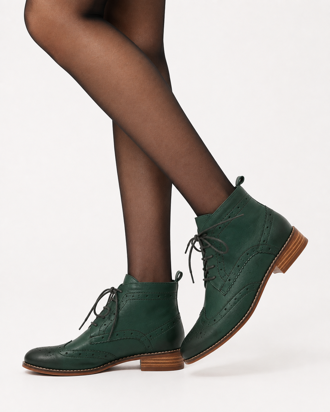 Kimora | Damen Fliegende Leder Brogue Stiefel Knöchelhoch Mode