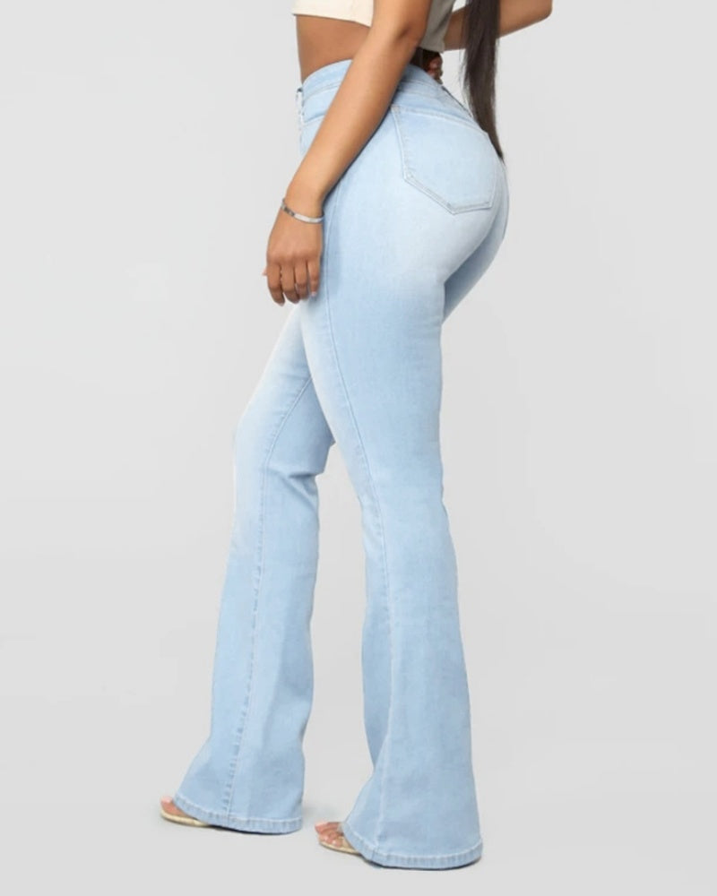 Damen High-Waist Schlagjeans