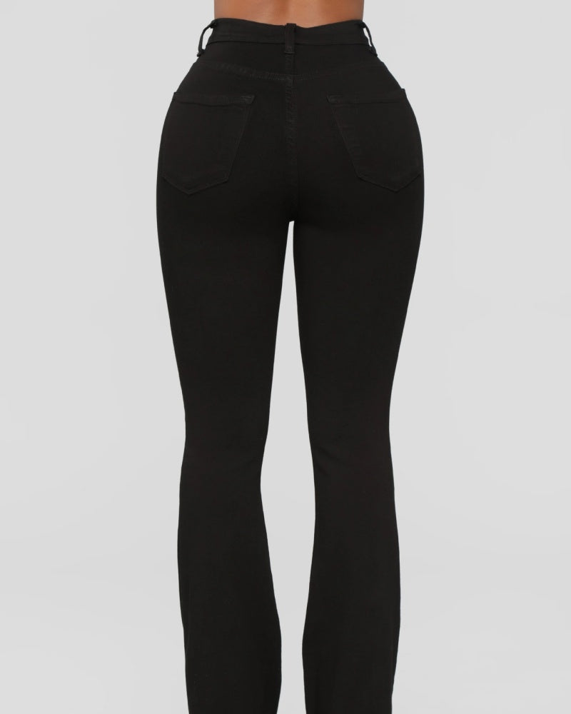 Damen Elegante Schlagjeans