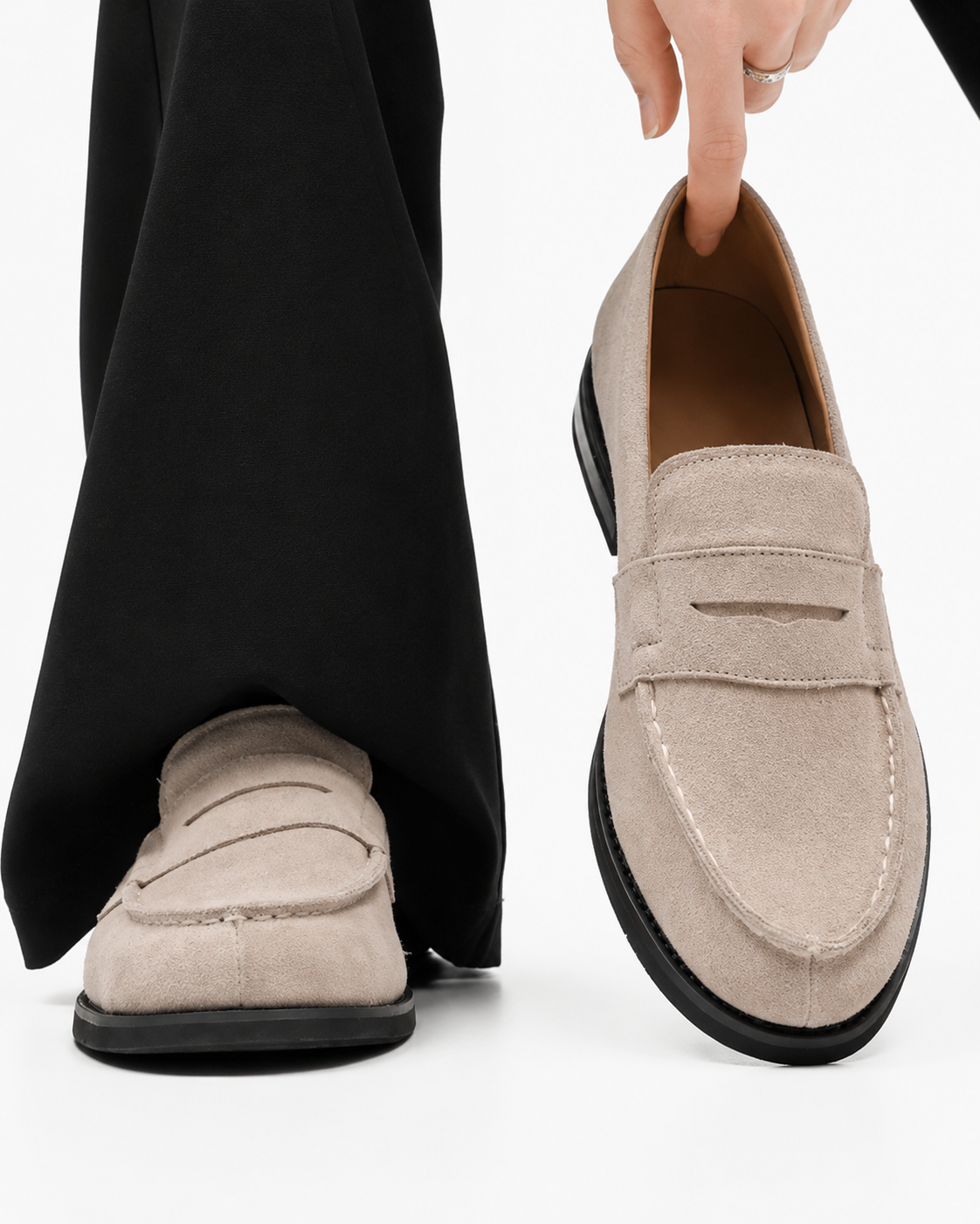 Greyson | Herren Flachboden Kunstwildleder Slipper Sommer Loafers