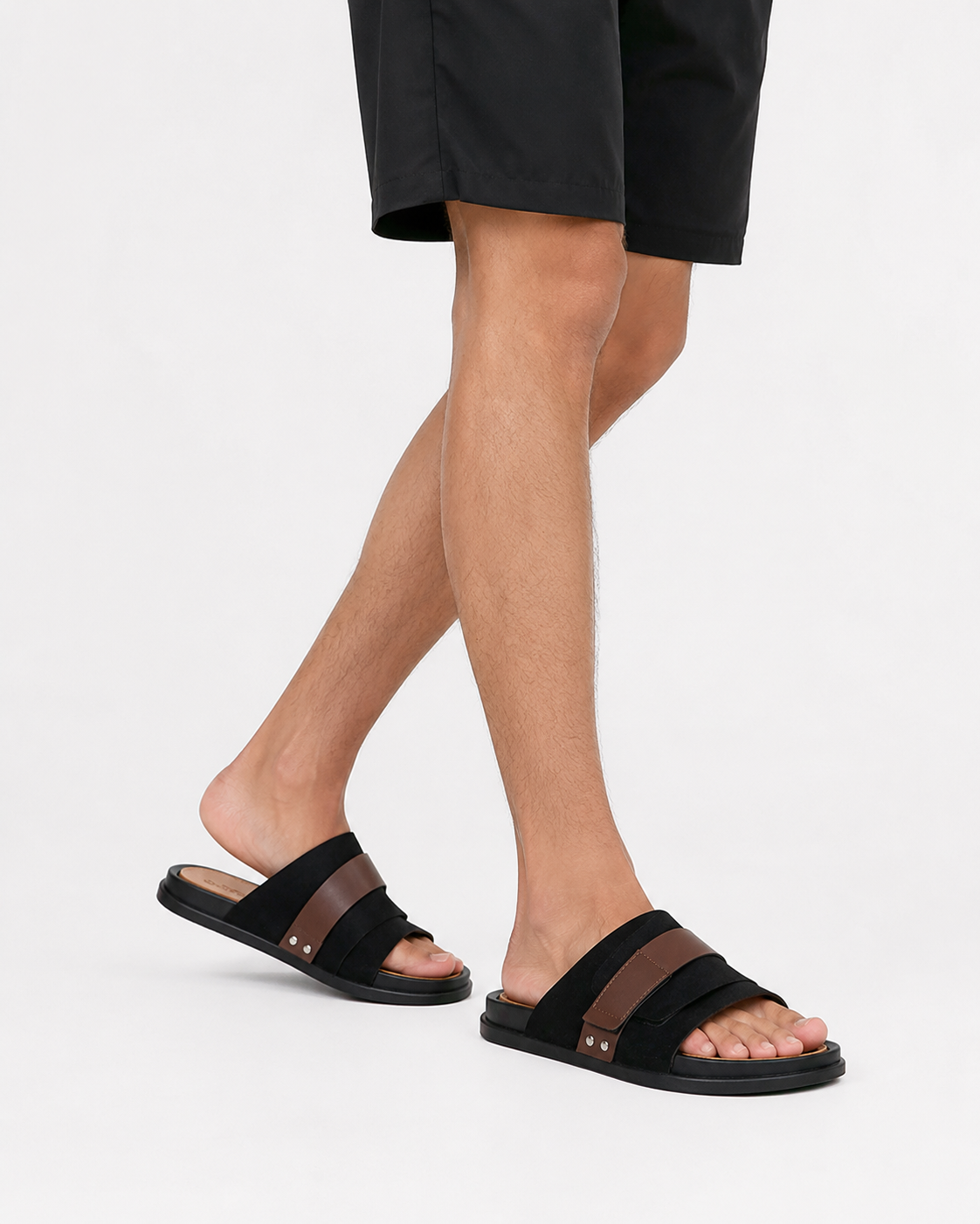 Jason | Schuhe mit dicker Sohle aus gefrostetem Leder, Herren Sandalen und Hausschuhe